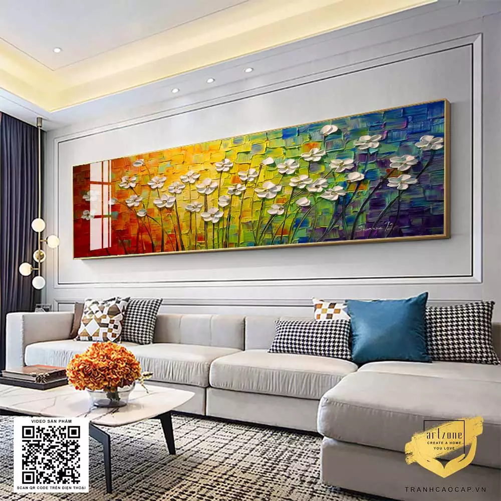 Tranh phong cảnh hoa nhỏ xinh cho phòng ngủ
