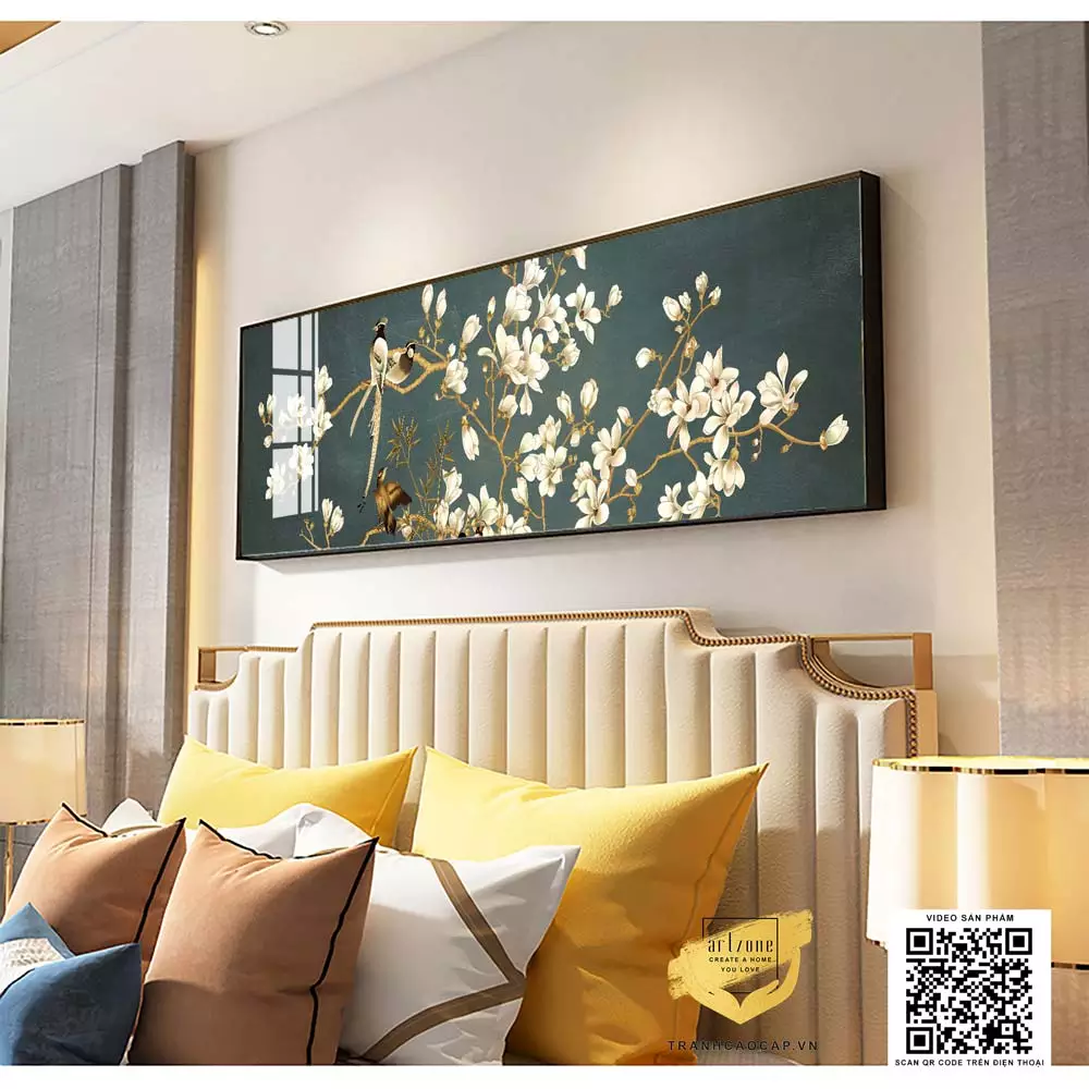 Tranh Những chú chim trên cành hoa phù hợp với nhiều phong cách thiết kế