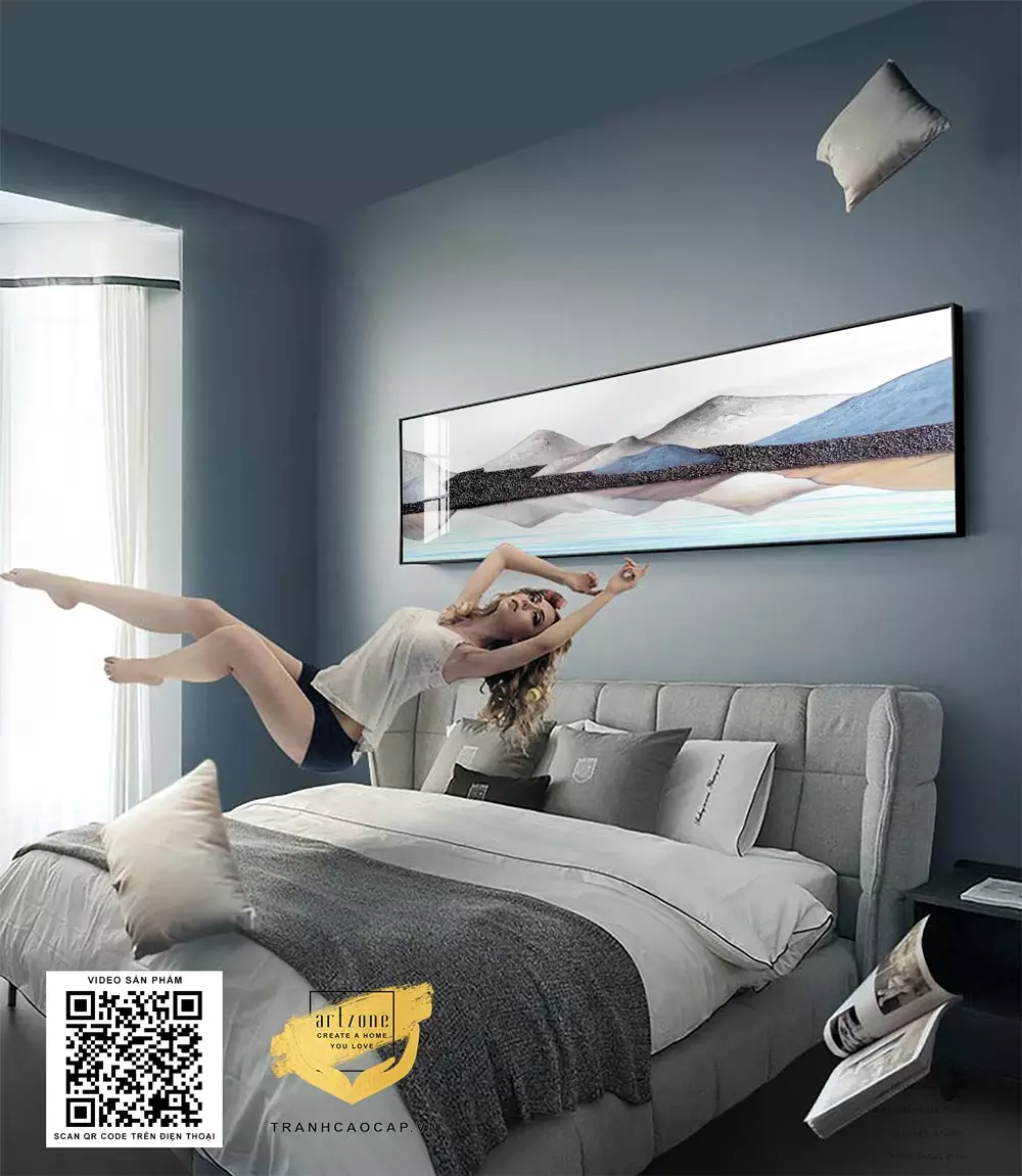 Vị trí treo tranh lý tưởng là ngang tầm mắt