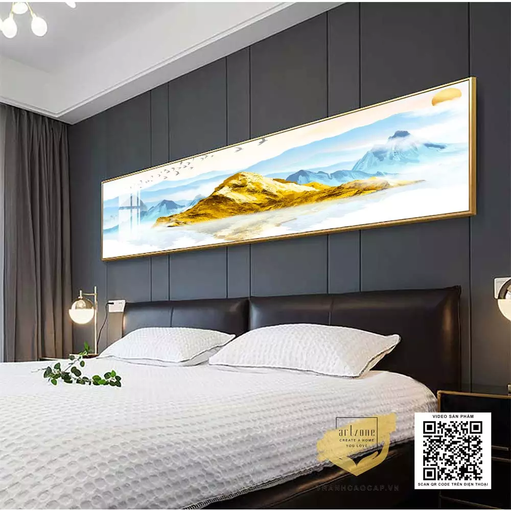 Chi tiết tranh Phong Cảnh Núi Vàng Hùng Vĩ