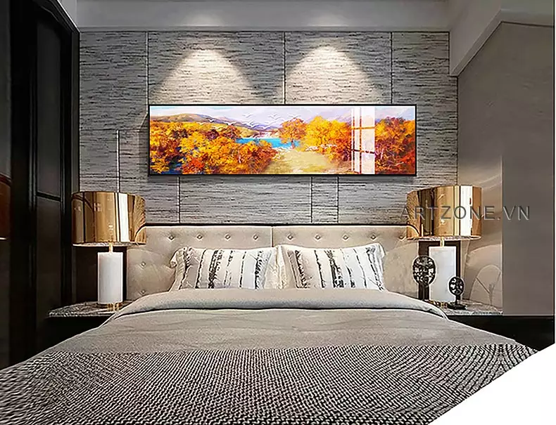Tranh phong cảnh rừng lá đỏ - Lựa chọn hoàn hảo cho phòng ngủ