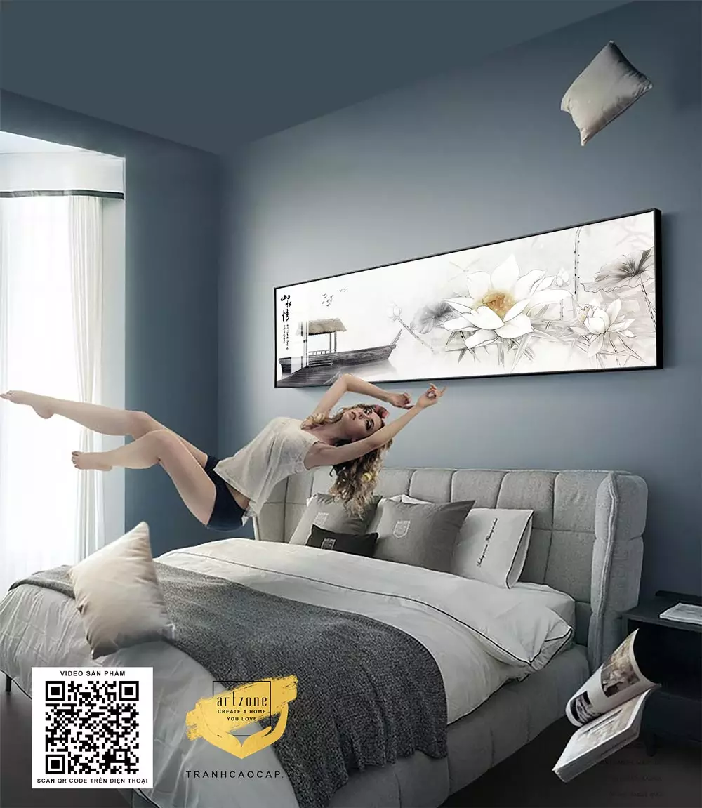 Chọn kích thước tranh phù hợp với không gian phòng ngủ