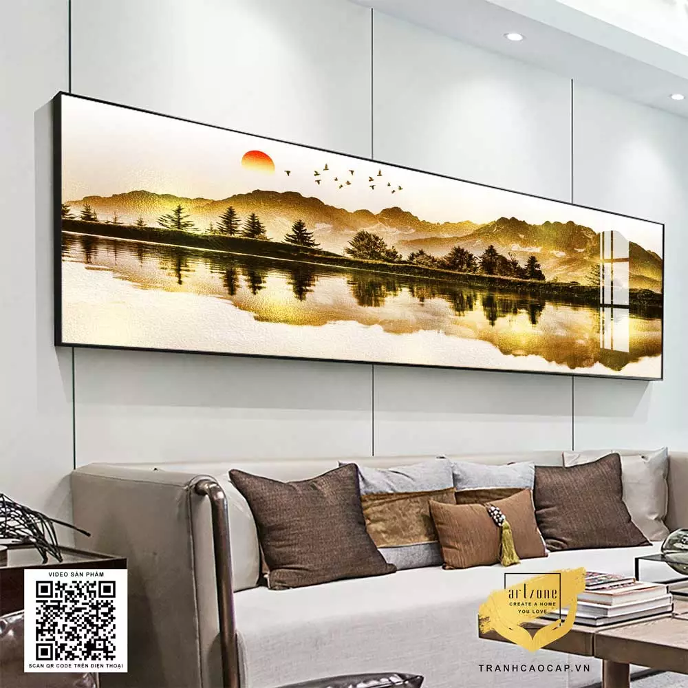 Tranh Mica sơn thủy hữu tình cho phòng ngủ đẳng cấp