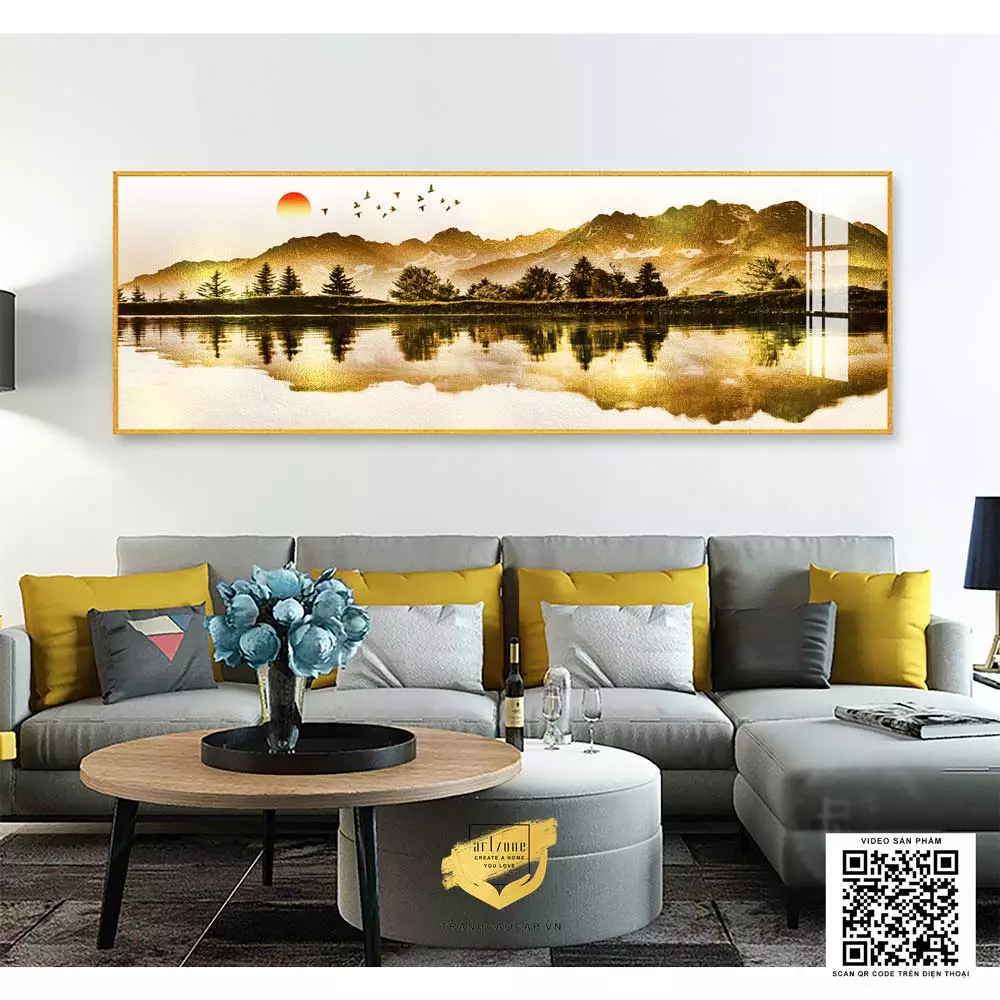 Tranh Mica sơn thủy hữu tình cho phòng ngủ đẳng cấp