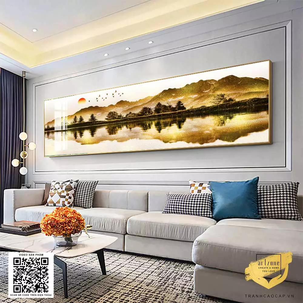 Tranh Mica sơn thủy hữu tình cho phòng ngủ đẳng cấp