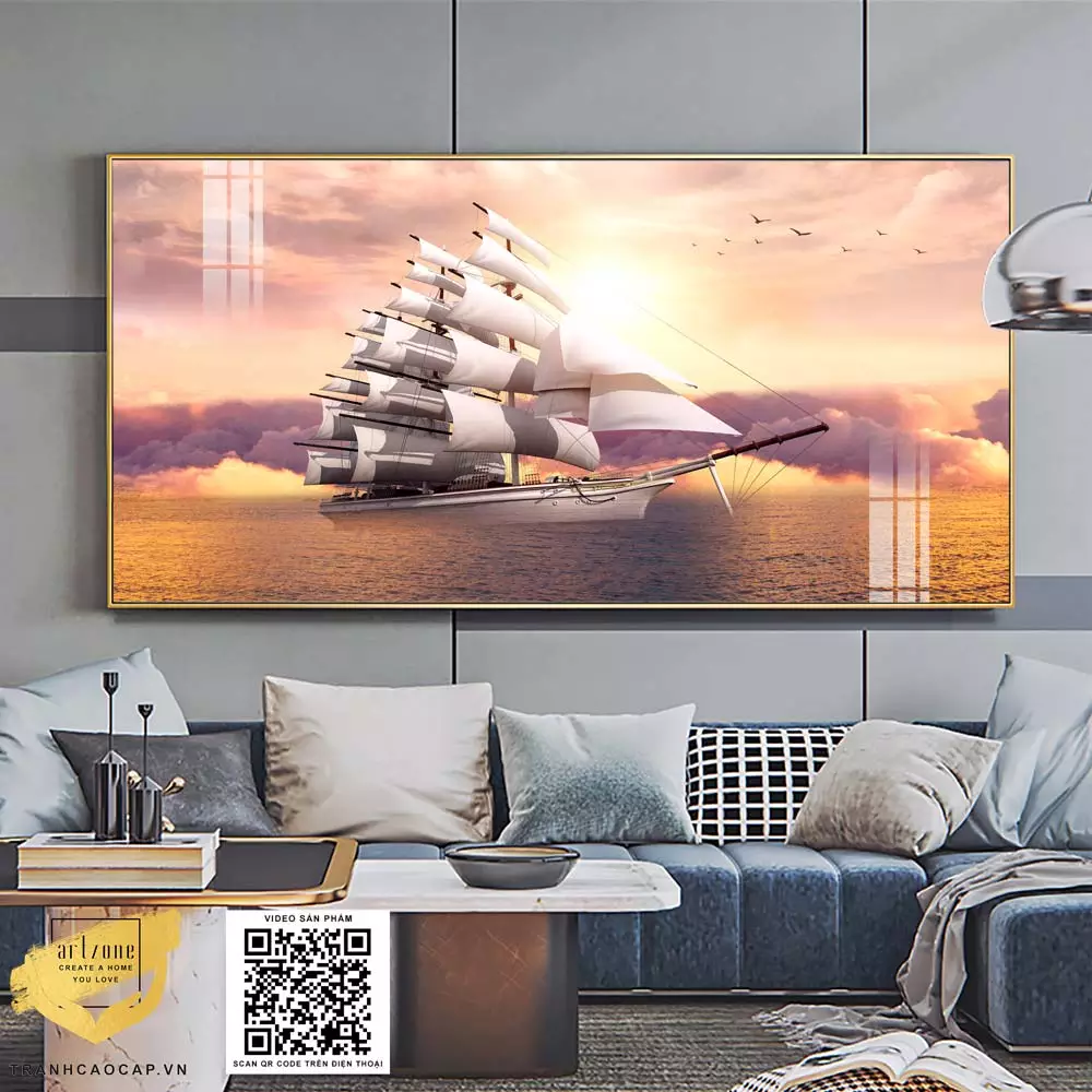 Tranh Thuận Buồm Mica AZ1-1173 - Biểu tượng của thành công và thịnh vượng