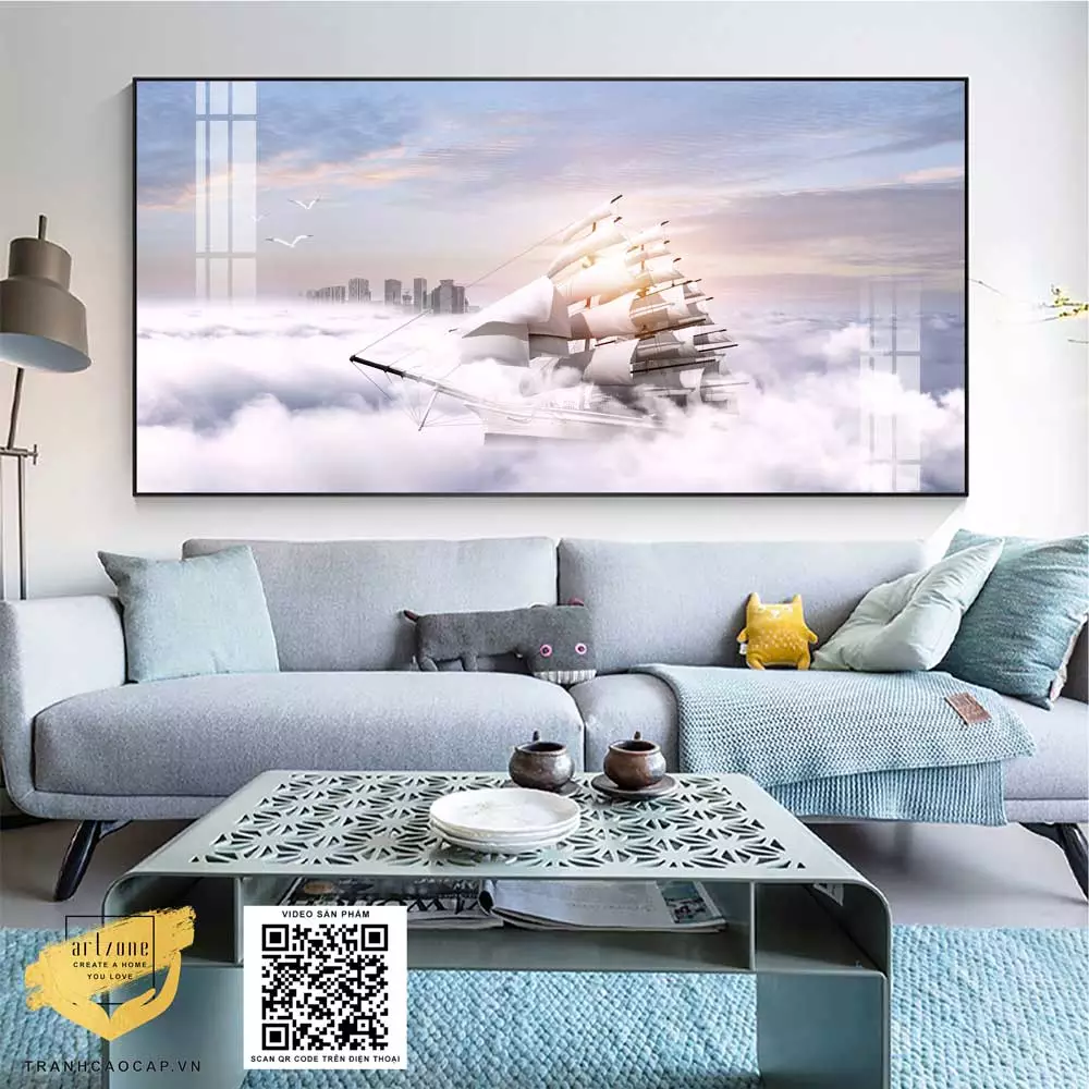 Vị trí treo tranh lý tưởng trong phòng khách