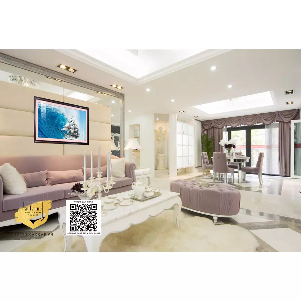 Treo tranh Thuận Buồm Mica đúng cách