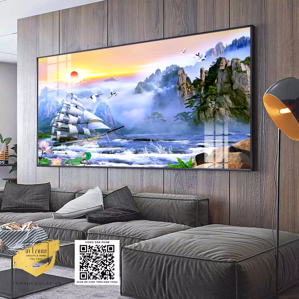 Sự hài hòa trong màu sắc và bố cục tranh Thuận Buồm