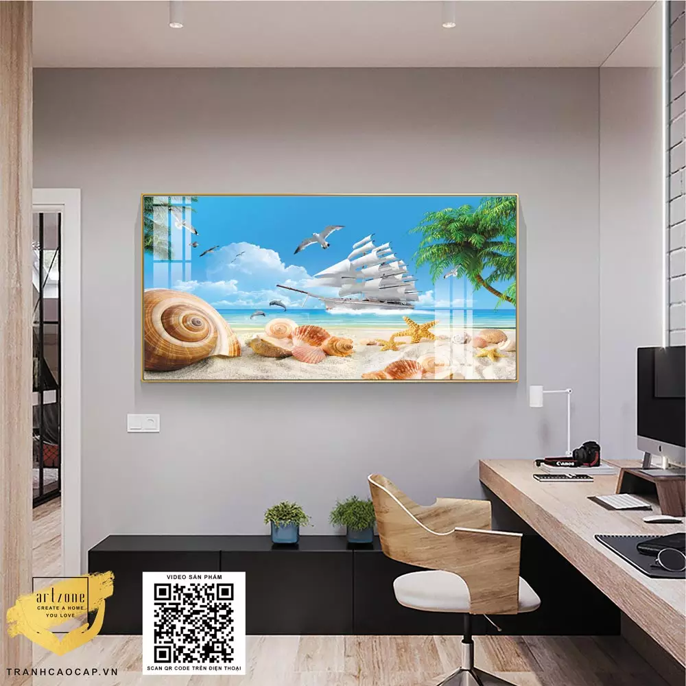 Tranh Thuận Buồm Mica - Phong thủy tốt lành