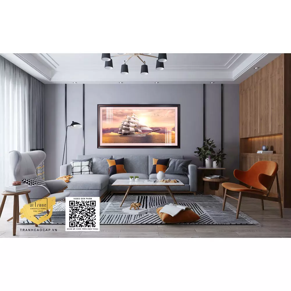 Tranh Thuận Buồm Mica AZ1-1173 phù hợp với nhiều không gian