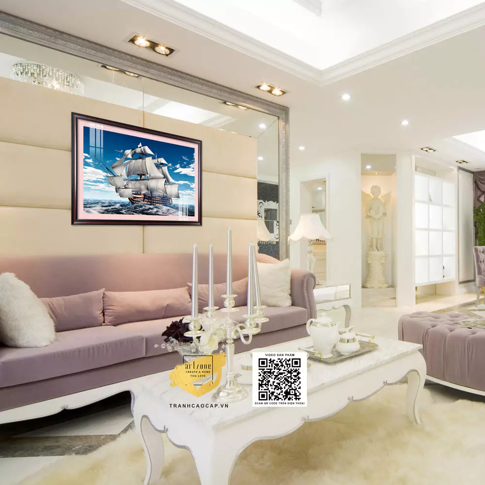 Tranh Mica Thuận Buồm Xuôi Gió trang trí phòng khách