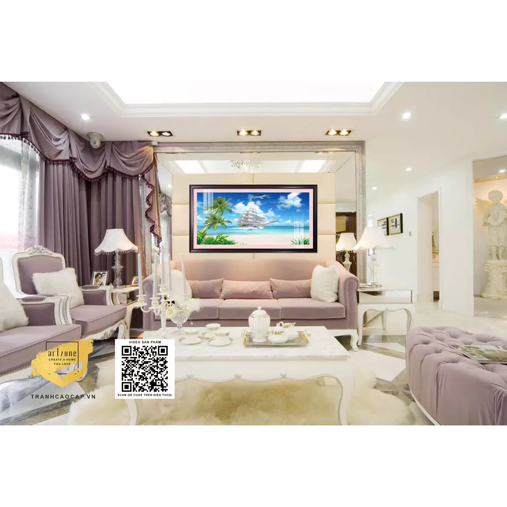 Tranh Thuận Buồm Xuôi Gió Mica mang đến không gian tươi mới