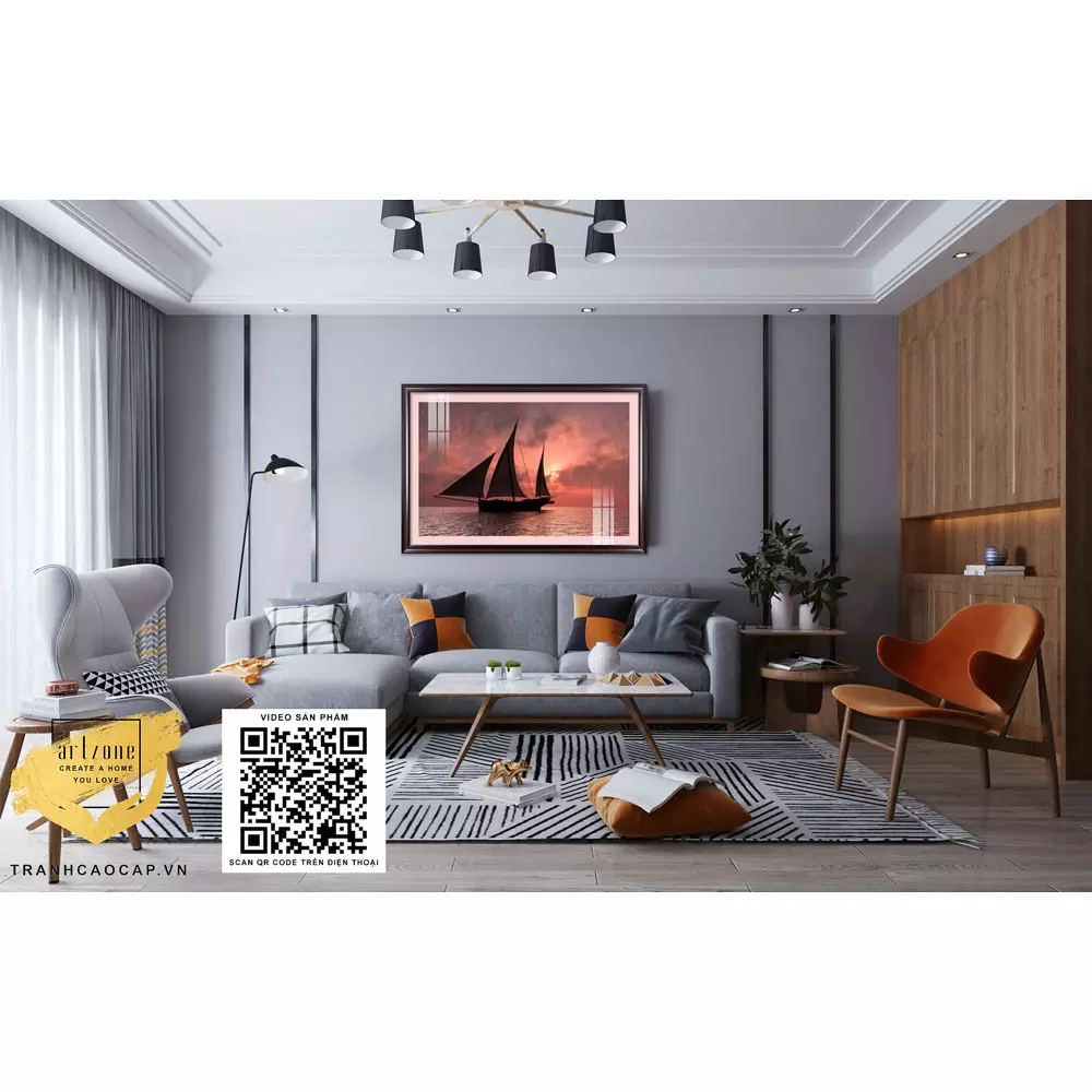 Lợi ích khi treo tranh thuyền buồm trong phòng khách