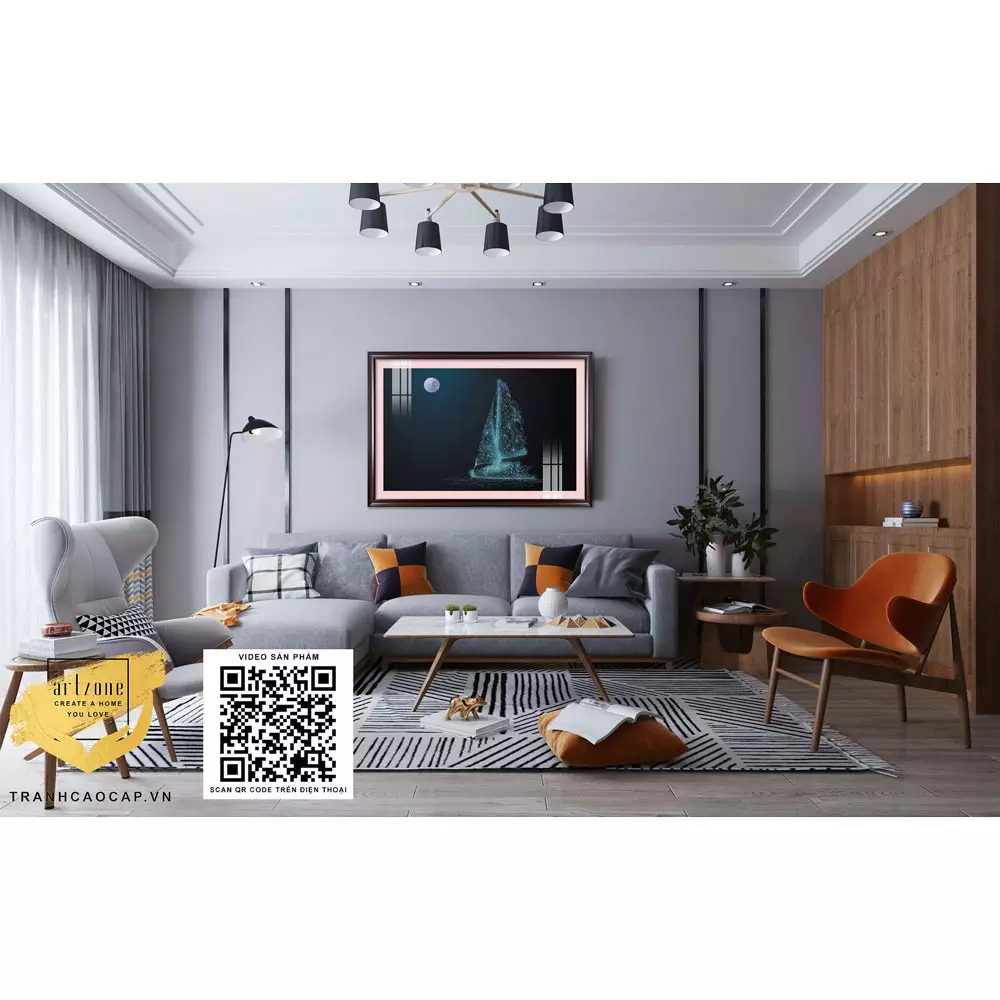 Kích thước tranh Thuận Buồm Mica phù hợp với không gian