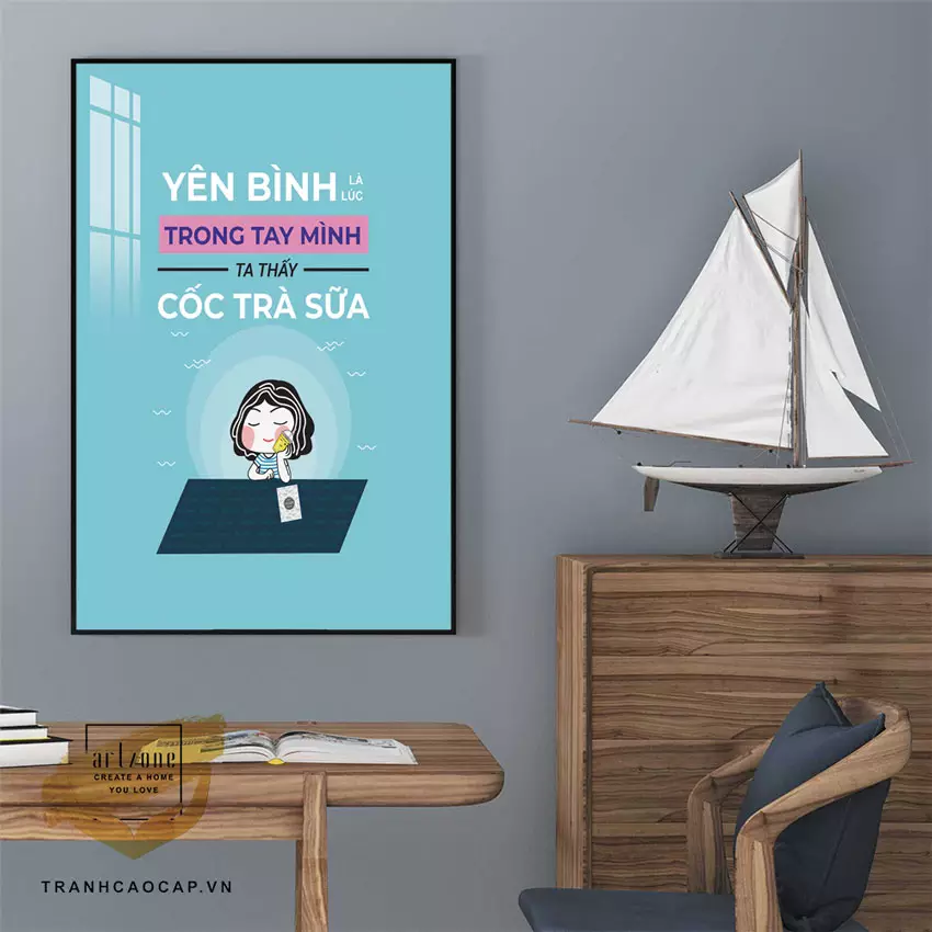 Tranh mica slogan tạo động lực làm việc