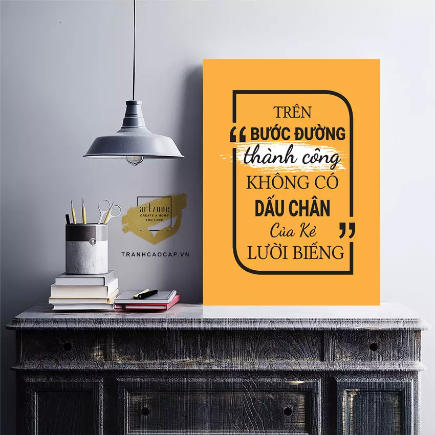 Không gian văn phòng chuyên nghiệp và tràn đầy cảm hứng với tranh slogan mica