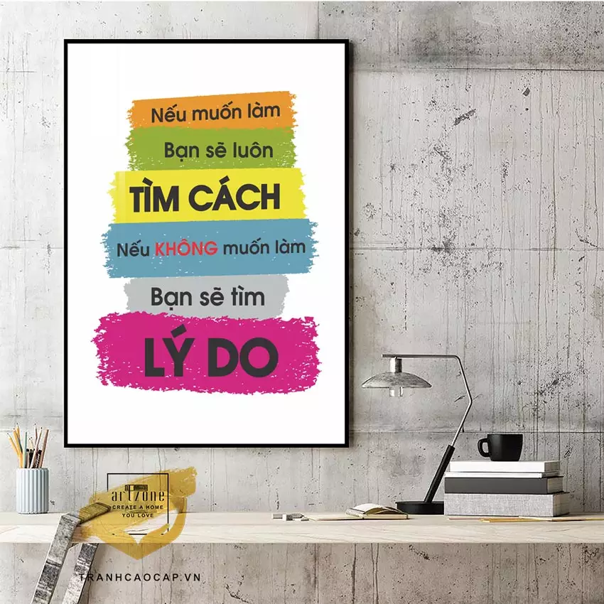 Tranh slogan tiếng Việt chất liệu Mica