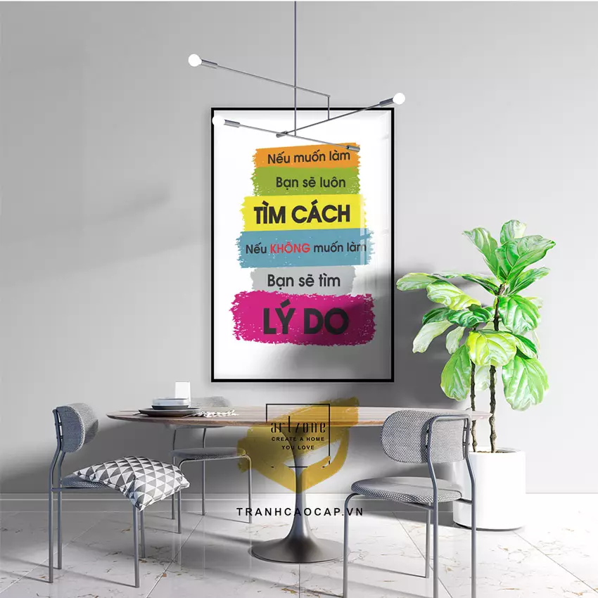 Tranh slogan văn phòng Mica cao cấp