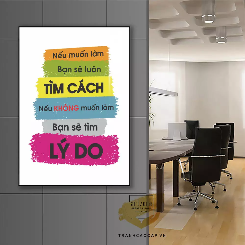 Tranh slogan văn phòng chất liệu Mica