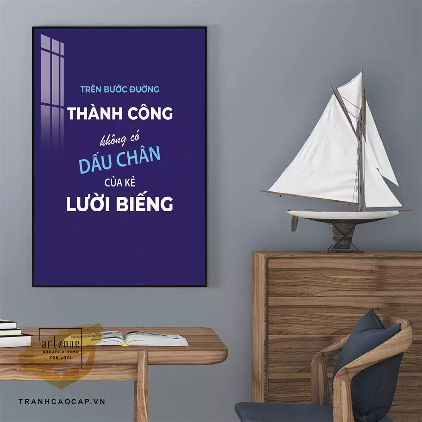 Tranh Mica slogan tiếng Việt trang trí văn phòng