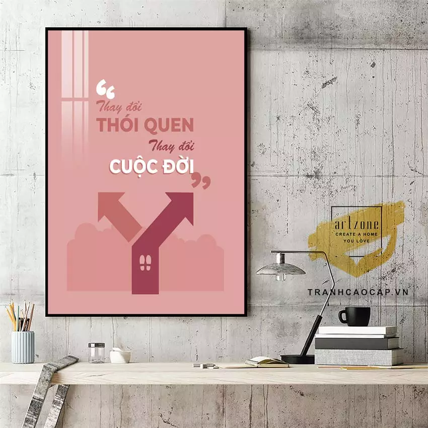 Tranh slogan động lực mica cho văn phòng làm việc