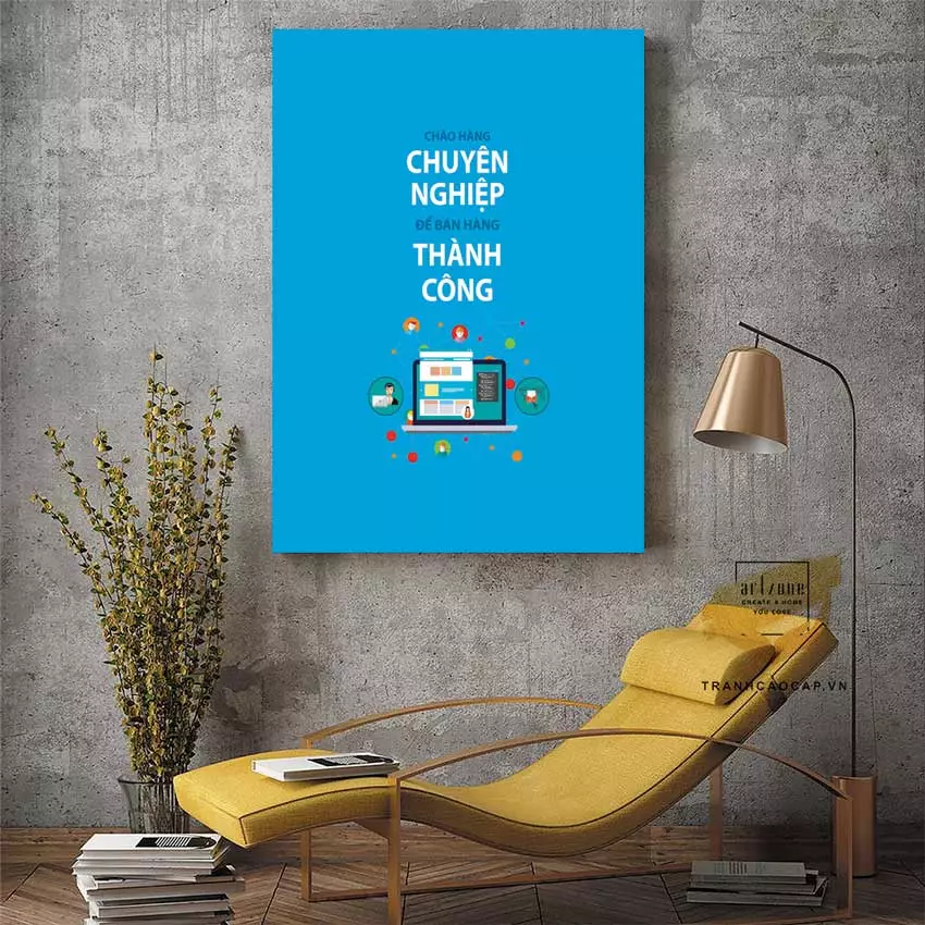 Cách treo tranh mica động lực trong văn phòng