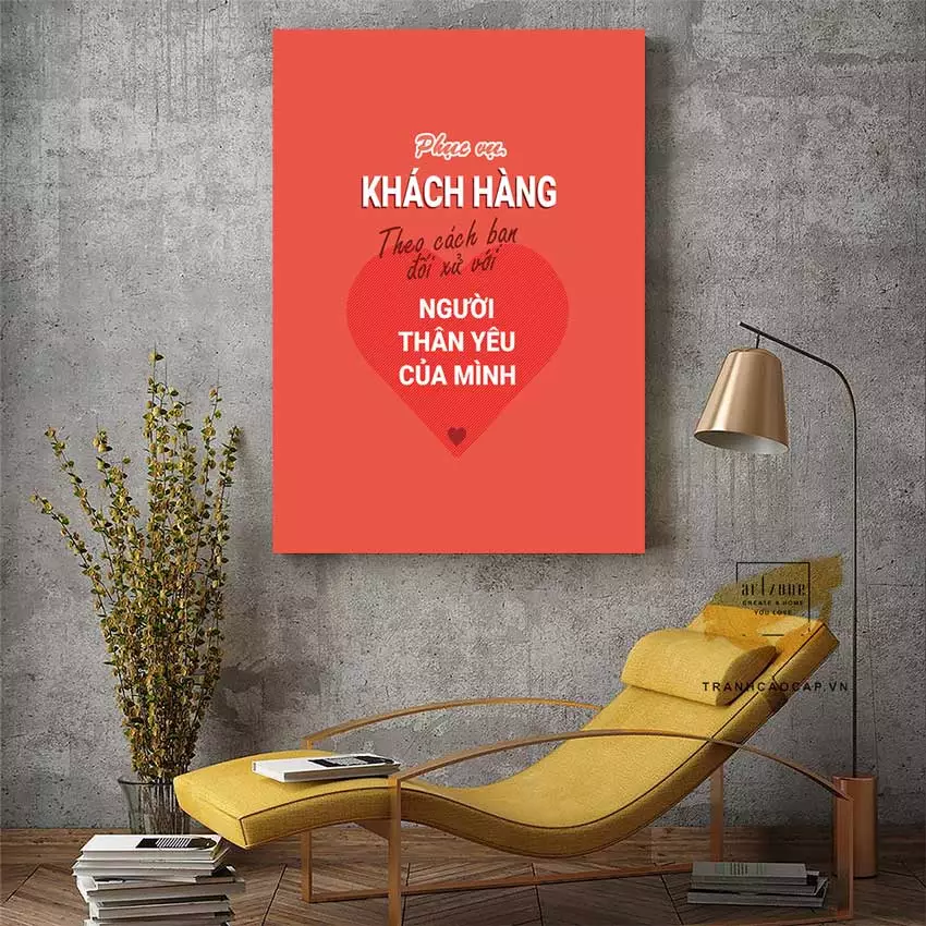 Chất liệu mica cao cấp của tranh slogan AZ1-1386