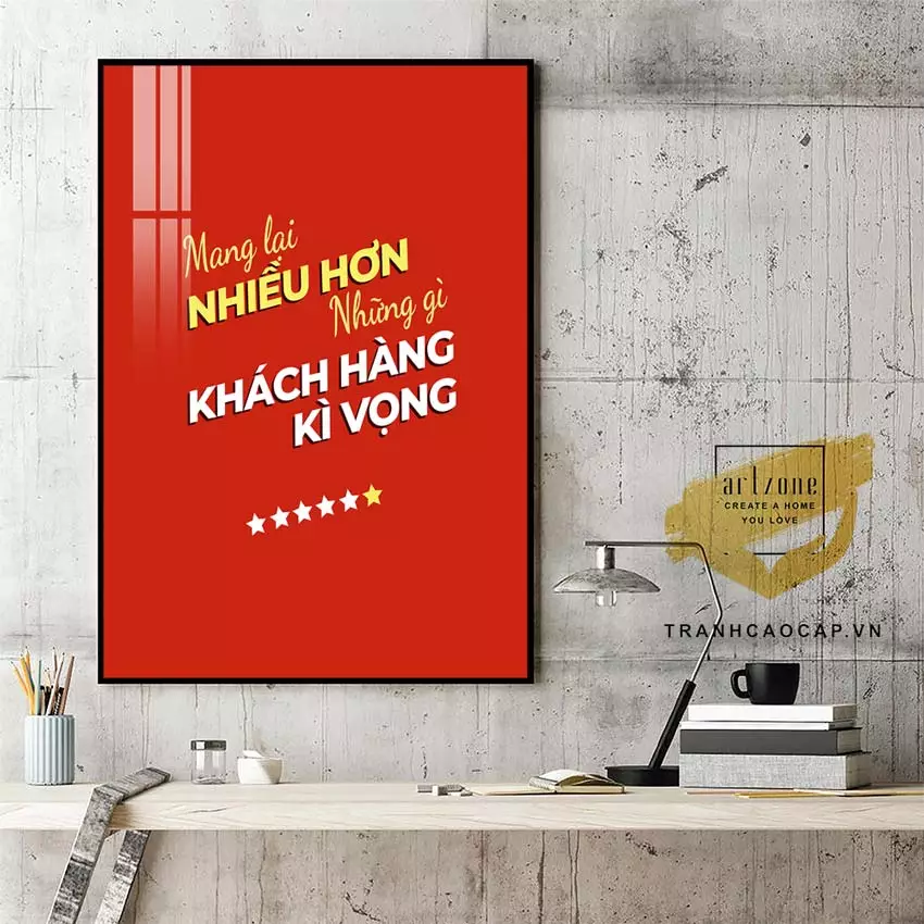 Ưu điểm của tranh mica slogan treo tường văn phòng