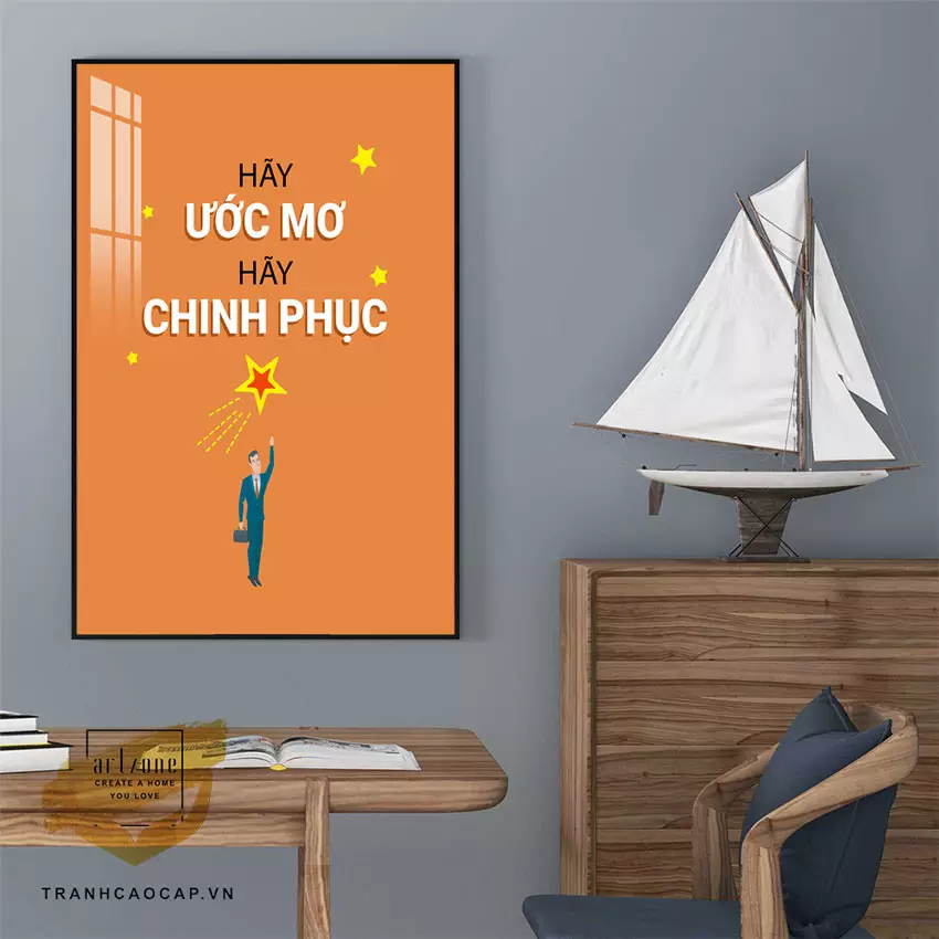 Cách sắp xếp tranh slogan cân đối và hài hòa