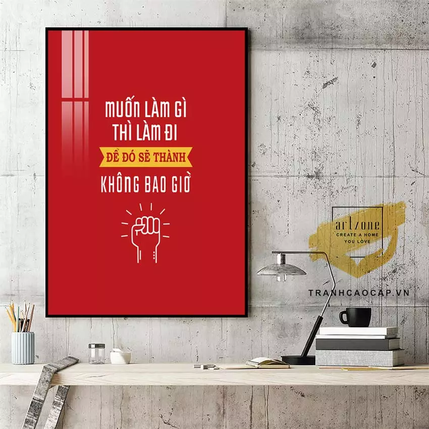 Ưu điểm của tranh mica slogan tiếng Việt