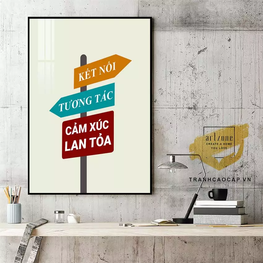 Tranh slogan tiếng Việt tạo động lực làm việc