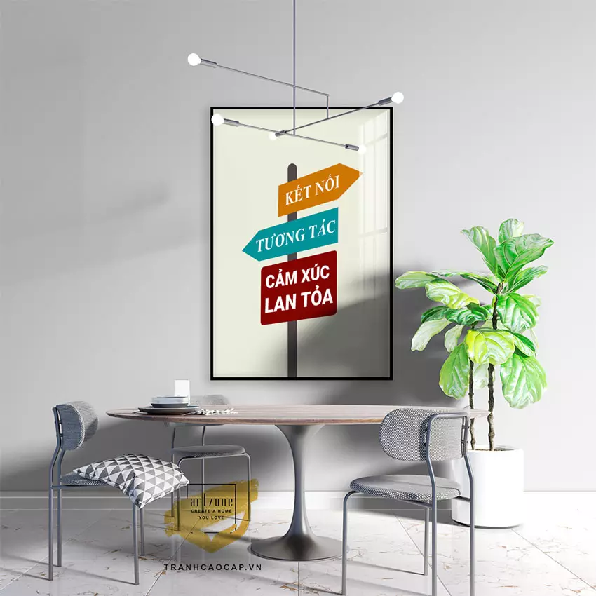 Tranh slogan mica tiếng Việt - Khung nhôm sang trọng