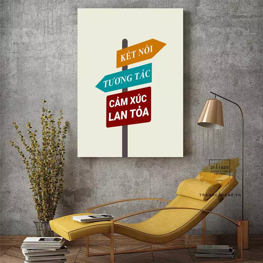 Tranh slogan mica tiếng Việt - Phong cách tối giản, hiện đại