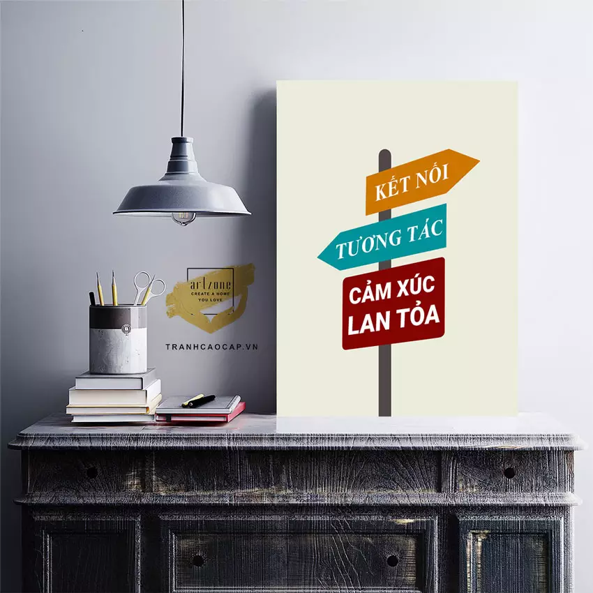 Tranh slogan tiếng Việt decor văn phòng