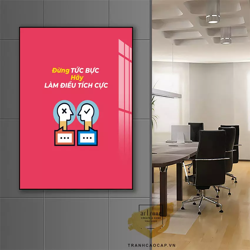 Tranh slogan văn phòng phong cách hiện đại
