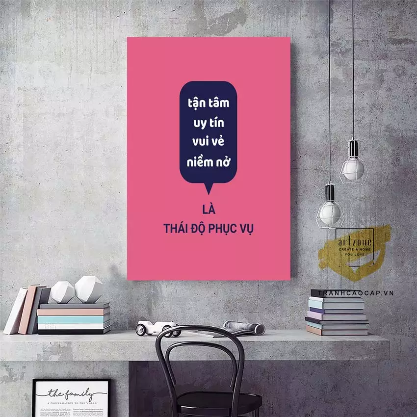 Tranh mica slogan tiếng Việt tạo không gian làm việc chuyên nghiệp
