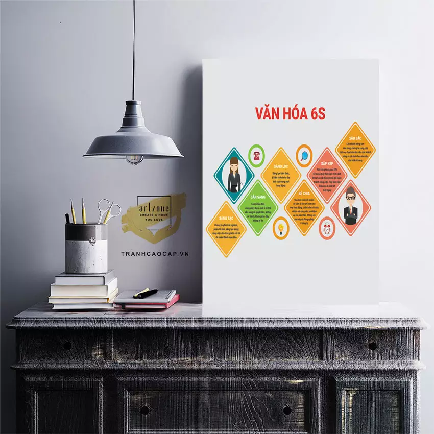 Tranh mica slogan AZ1-1405 Series đa dạng mẫu mã