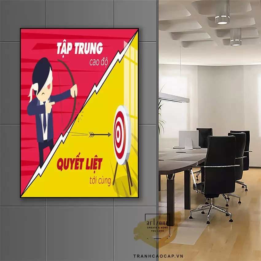Tạo không gian làm việc chuyên nghiệp và đầy cảm hứng với tranh slogan