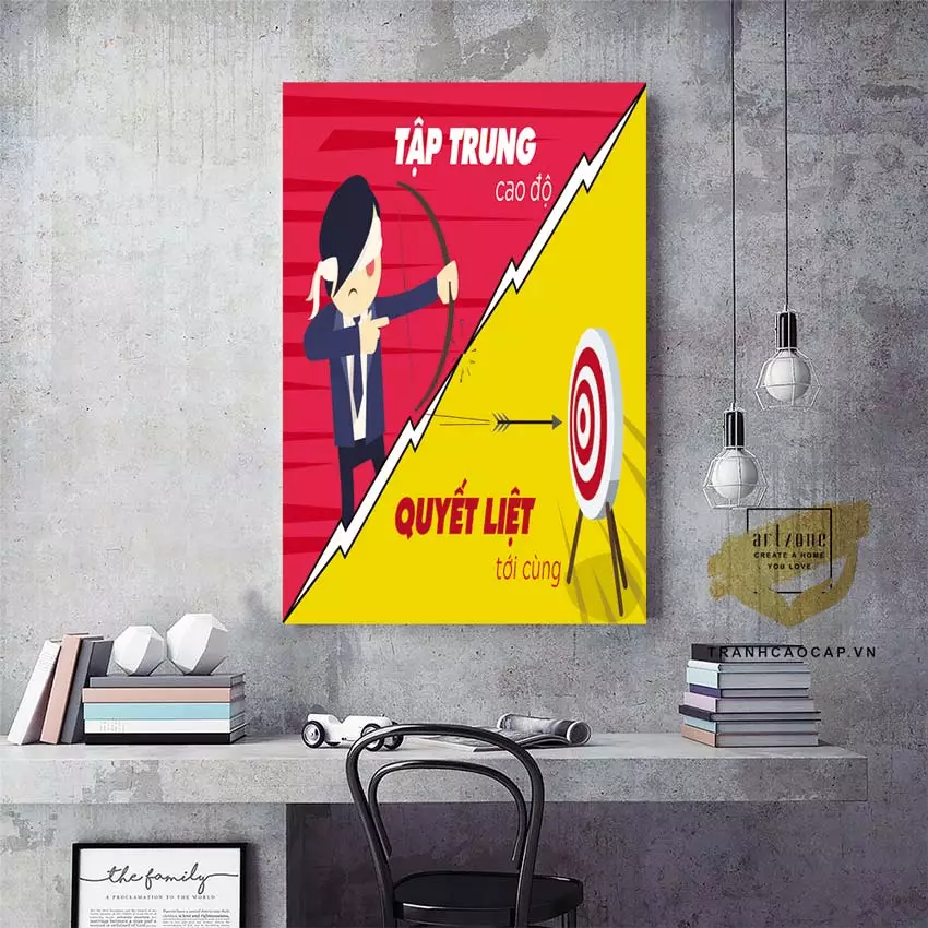 Bố trí tranh slogan hài hòa với không gian văn phòng