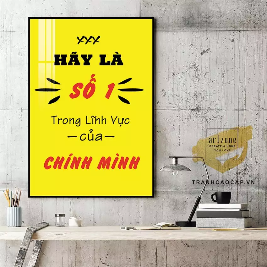 Tranh mica slogan tiếng Việt truyền cảm hứng