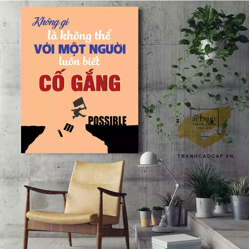 Không gian làm việc với tranh động lực mica