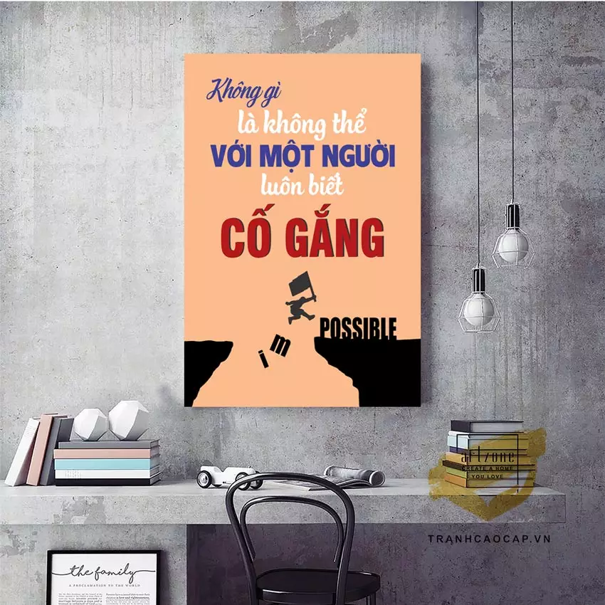 Tranh động lực mica treo trong văn phòng