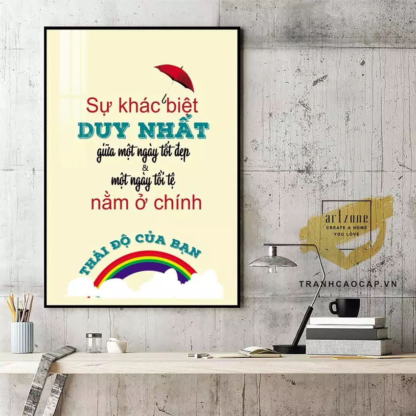 Tranh slogan tạo không khí làm việc tích cực