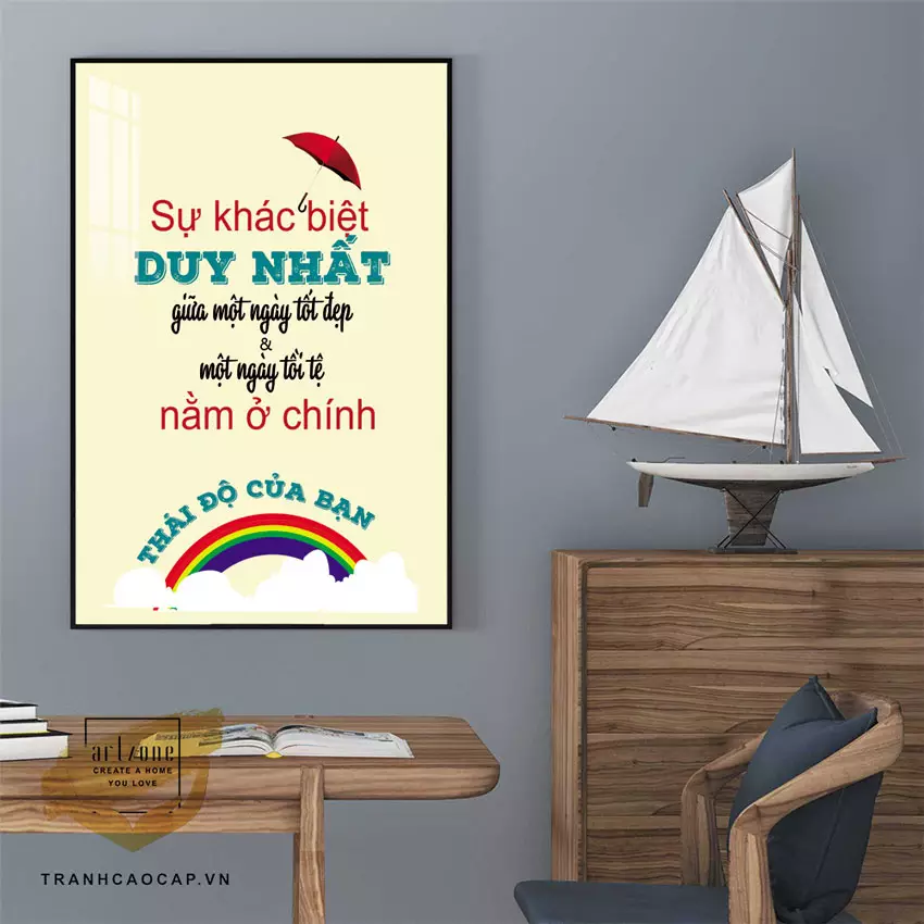 Sắp xếp tranh slogan hợp lý tạo điểm nhấn cho không gian