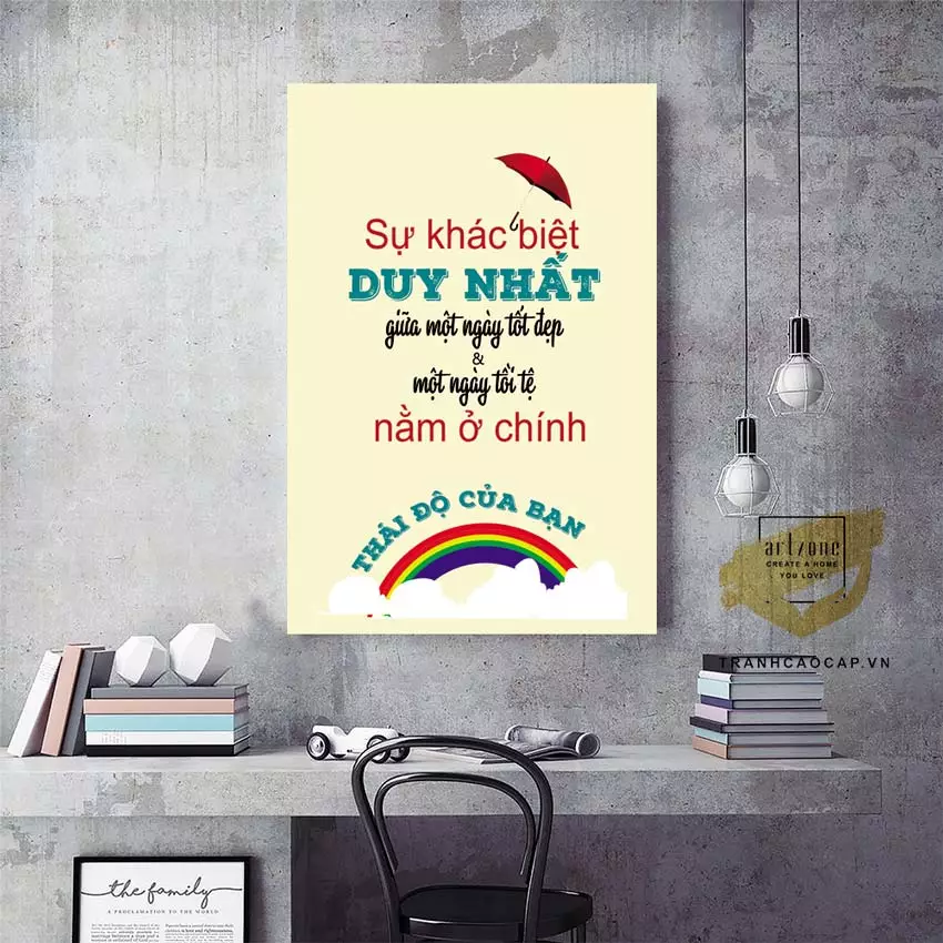 Tranh slogan trang trí phòng học sáng tạo