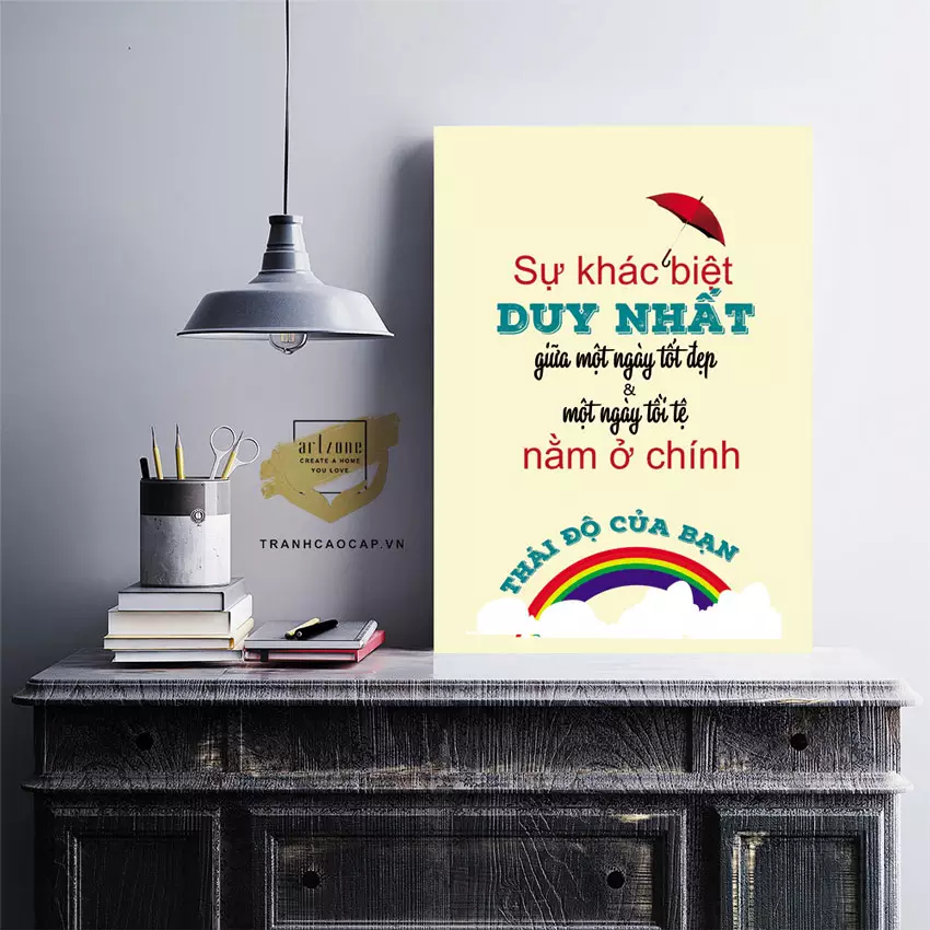 Tranh slogan truyền cảm hứng trong phòng ngủ