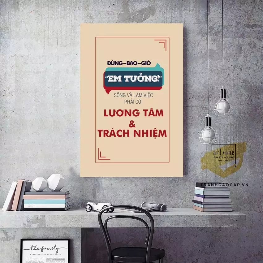 Tranh mica slogan động lực tạo động lực làm việc