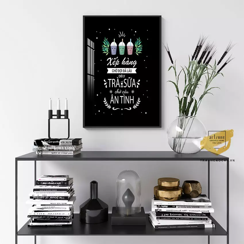 Tranh mica slogan trang trí văn phòng với thiết kế hiện đại