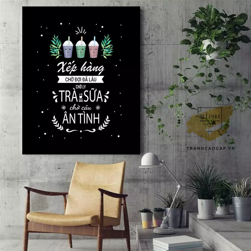 Tranh slogan trong phòng làm việc cá nhân